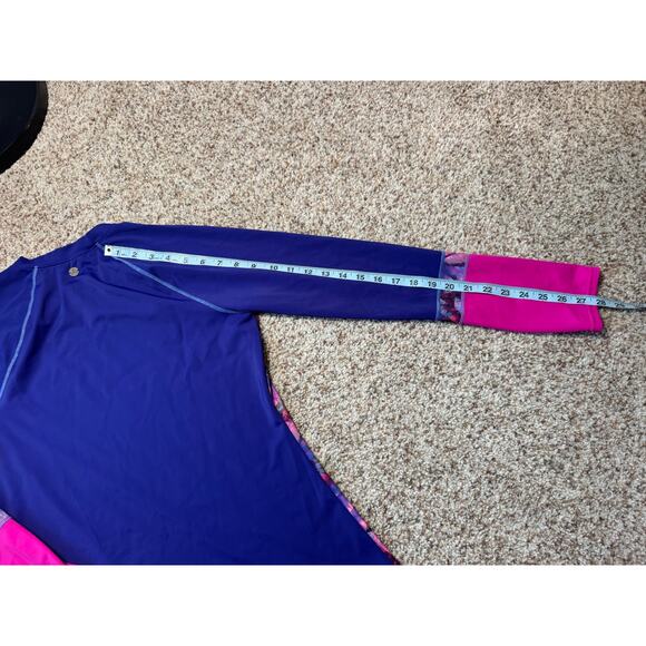 PRANA women's swim shirt; Small, Blue & Pink, Lightweight, sun protection - Picture 6 of 8